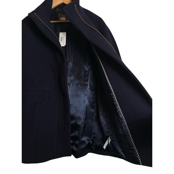 J.Crew Stadium Cloth Cocoon Coat Navy Women’s Size 10 NWT - Picture 6 of 10